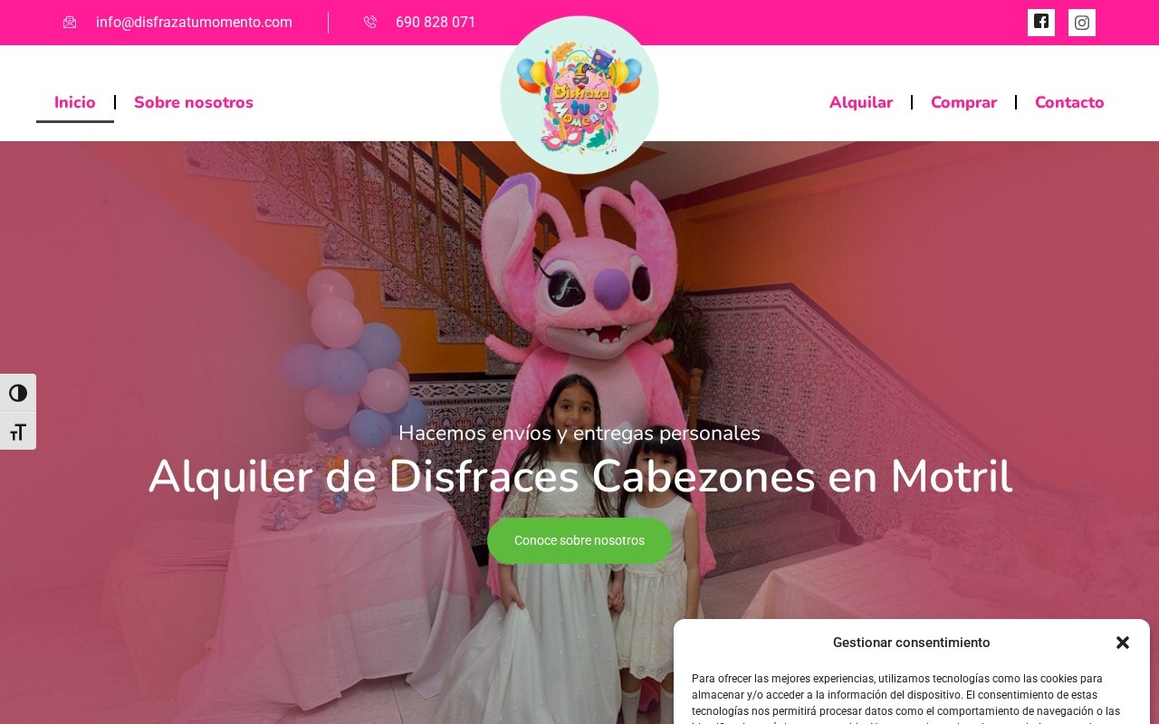 Web de Disfraza tu Momento