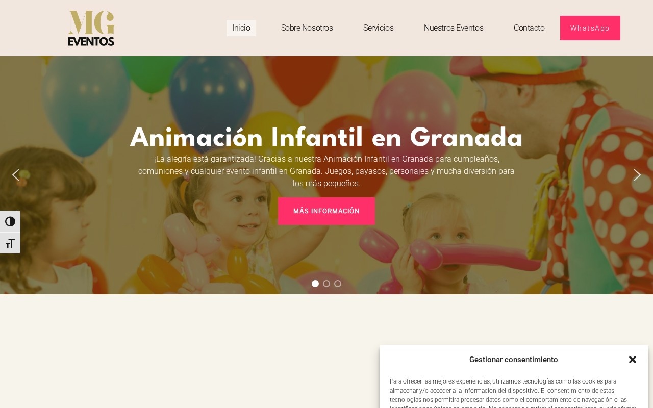 Web de MG Eventos
